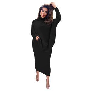 Asymmetrical Turtleneck Long Sleeve Two Piece Set